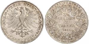 2 Thaler Freie Stadt Frankfurt Silber 