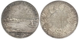 2 Thaler Freie Stadt Frankfurt Silber 