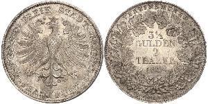 2 Thaler Freie Stadt Frankfurt Silber 