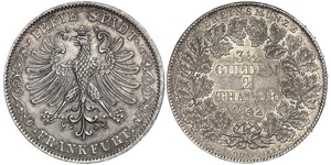 2 Thaler Freie Stadt Frankfurt Silber 