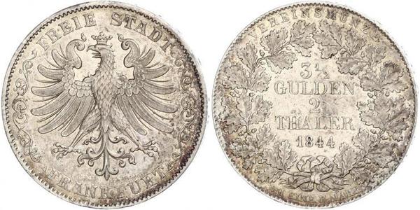 2 Thaler Freie Stadt Frankfurt Silber 