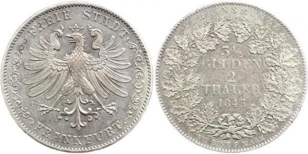 2 Thaler Freie Stadt Frankfurt Silber 