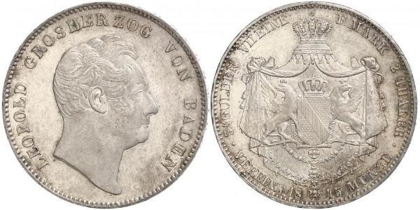 2 Thaler Grand Duchy of Baden (1806-1918) Silber Leopold (Baden)(1790 – 1852)