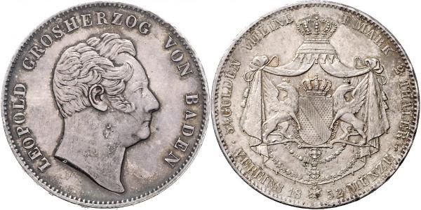 2 Thaler Grand Duchy of Baden (1806-1918) Silber Leopold (Baden)(1790 – 1852)