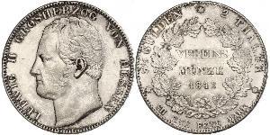 2 Thaler Großherzogtum Hessen (1806 - 1918) Silber Ludwig II. (Hessen-Darmstadt)