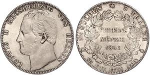 2 Thaler Großherzogtum Hessen (1806 - 1918) Silber Ludwig II. (Hessen-Darmstadt)