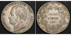 2 Thaler Großherzogtum Hessen (1806 - 1918) Silber Ludwig II. (Hessen-Darmstadt)