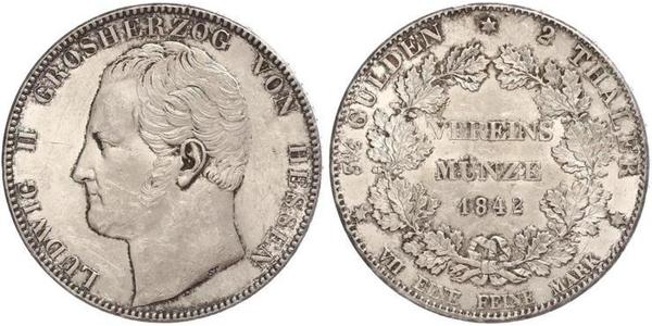 2 Thaler Großherzogtum Hessen (1806 - 1918) Silber Ludwig II. (Hessen-Darmstadt)