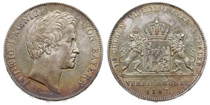 2 Thaler Königreich Bayern (1806 - 1918) Silber Ludwig I. (Bayern)(1786 – 1868)