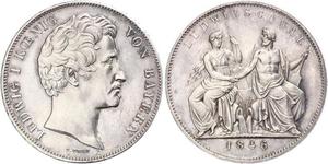 2 Thaler Königreich Bayern (1806 - 1918) Silber Ludwig I. (Bayern)(1786 – 1868)