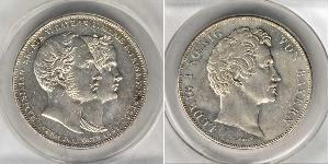 2 Thaler Königreich Bayern (1806 - 1918) Silber Ludwig I. (Bayern)(1786 – 1868)