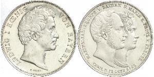 2 Thaler Königreich Bayern (1806 - 1918) Silber Ludwig I. (Bayern)(1786 – 1868)