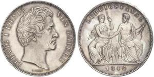 2 Thaler Königreich Bayern (1806 - 1918) Silber Ludwig I. (Bayern)(1786 – 1868)