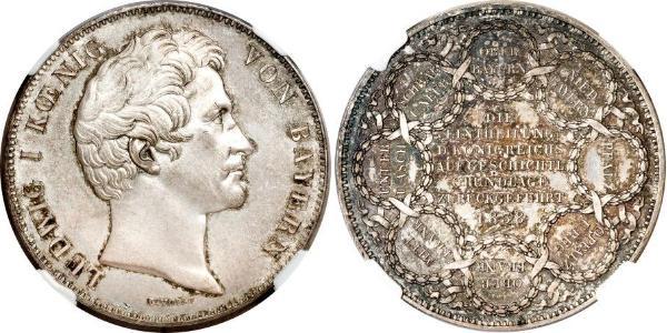 2 Thaler Königreich Bayern (1806 - 1918) Silber Ludwig I. (Bayern)(1786 – 1868)