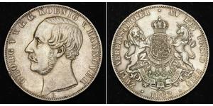 2 Thaler Königreich Hannover (1814 - 1866) Silber Georg V. (Hannover) (1819 - 1878)