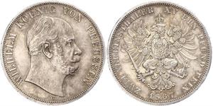 2 Thaler Königreich Preußen (1701-1918) Silber Wilhelm I, German Emperor (1797-1888)