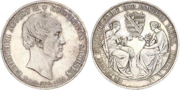 2 Thaler Königreich Sachsen (1806 - 1918) Silber Friedrich August II. (Sachsen)