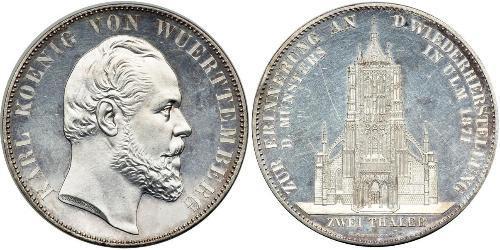 2 Thaler Königreich Württemberg (1806-1918) Silber Karl (Württemberg)