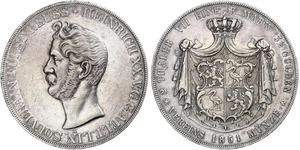 2 Thaler Reuß älterer Linie (1778 - 1918) Silber Heinrich XX. (Reuß-Greiz)