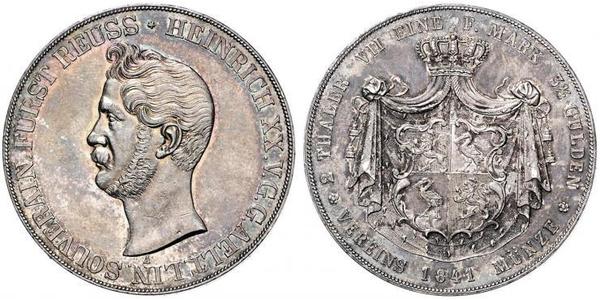 2 Thaler Reuß älterer Linie (1778 - 1918) Silber Heinrich XX. (Reuß-Greiz)