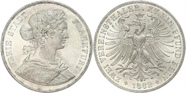 2 Thaler States of Germany Silber 