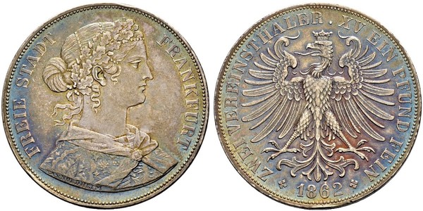 2 Thaler States of Germany Silber 