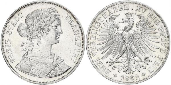2 Thaler States of Germany Silber 