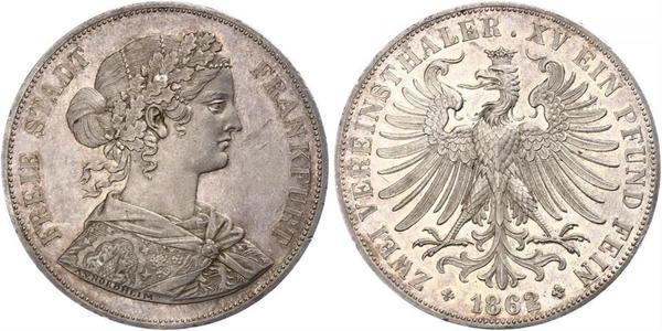 2 Thaler States of Germany Silber 