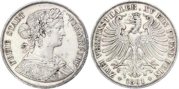 2 Thaler States of Germany Silber 