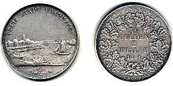 2 Thaler Freie Stadt Frankfurt Silber 