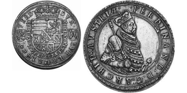 2 Thaler Alsace Silver Ferdinand II, Archduke of Austria (1529 – 1595)