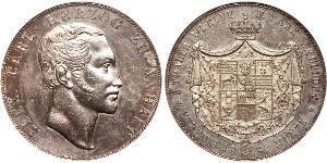 2 Thaler Anhalt-Bernburg (1603 - 1863) Silver Alexander Karl, Duke of Anhalt-Bernburg (1805 – 1863)