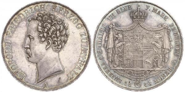 2 Thaler Anhalt-Dessau (1603 -1863) Silver Leopold IV, Duke of Anhalt (1794 – 1871)