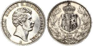 2 Thaler Duchy of Brunswick (1815 - 1918) Silver William, Duke of Brunswick