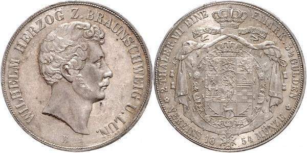 2 Thaler Duchy of Brunswick (1815 - 1918) Silver William, Duke of Brunswick