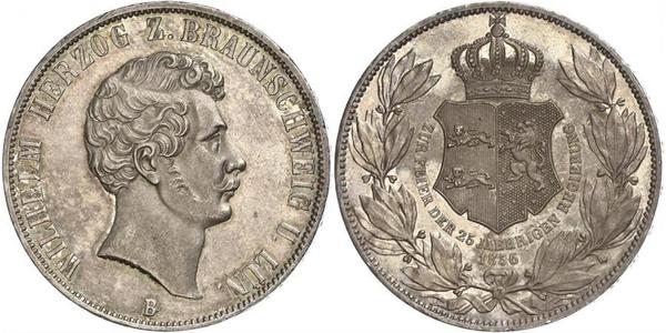 2 Thaler Duchy of Brunswick (1815 - 1918) Silver William, Duke of Brunswick