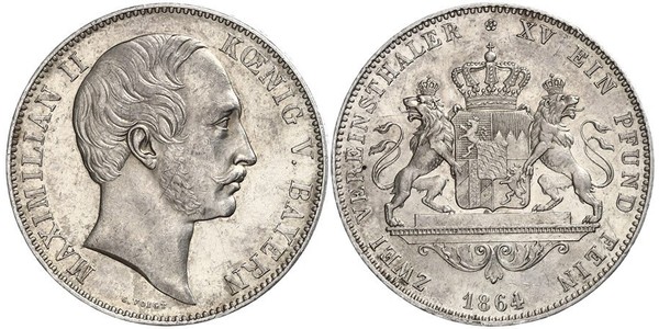 2 Thaler Electorate of Bavaria (1623 - 1806) Silver Maximilian II Emanuel, Elector of Bavaria