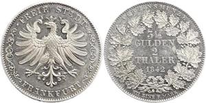 2 Thaler Free City of Frankfurt Silver 