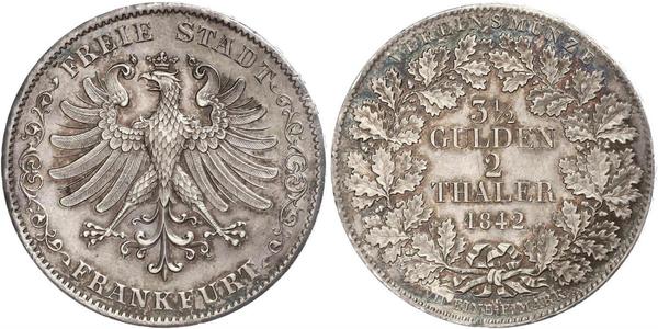 2 Thaler Free City of Frankfurt Silver 