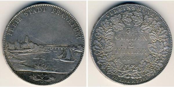 2 Thaler Free City of Frankfurt Silver 