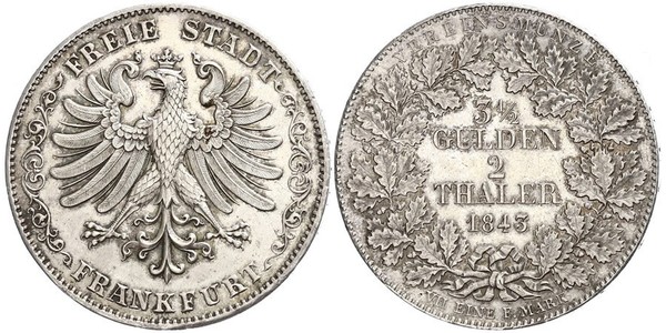 2 Thaler Free City of Frankfurt Silver 