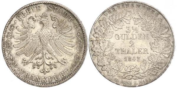 2 Thaler Free City of Frankfurt Silver 