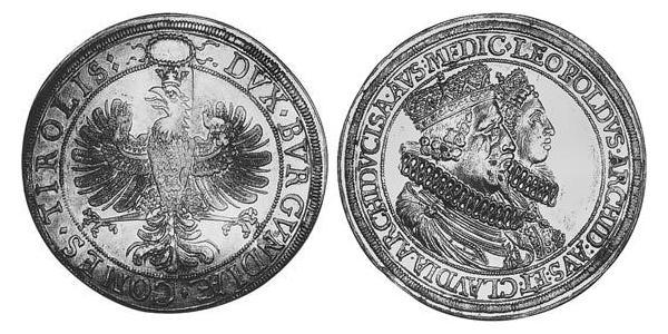 2 Thaler Holy Roman Empire (962-1806) Silver Leopold V, Archduke of Austria (1586 – 1632)