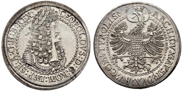 2 Thaler Holy Roman Empire (962-1806) Silver Leopold I, Holy Roman Emperor (1640-1705)