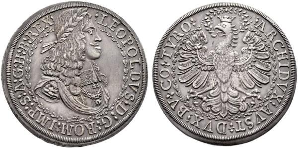 2 Thaler Holy Roman Empire (962-1806) Silver Leopold I, Holy Roman Emperor (1640-1705)