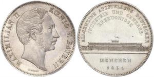 2 Thaler Kingdom of Bavaria (1806 - 1918) Silver Maximilian II of Bavaria (1811 - 1864)