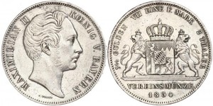 2 Thaler Kingdom of Bavaria (1806 - 1918) Silver Maximilian II of Bavaria (1811 - 1864)