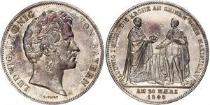 2 Thaler Kingdom of Bavaria (1806 - 1918) Silver Ludwig I of Bavaria (1786 – 1868)