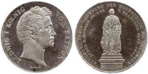 2 Thaler Kingdom of Bavaria (1806 - 1918) Silver Ludwig I of Bavaria (1786 – 1868)