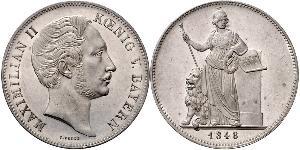 2 Thaler Kingdom of Bavaria (1806 - 1918) Silver Maximilian II of Bavaria (1811 - 1864)